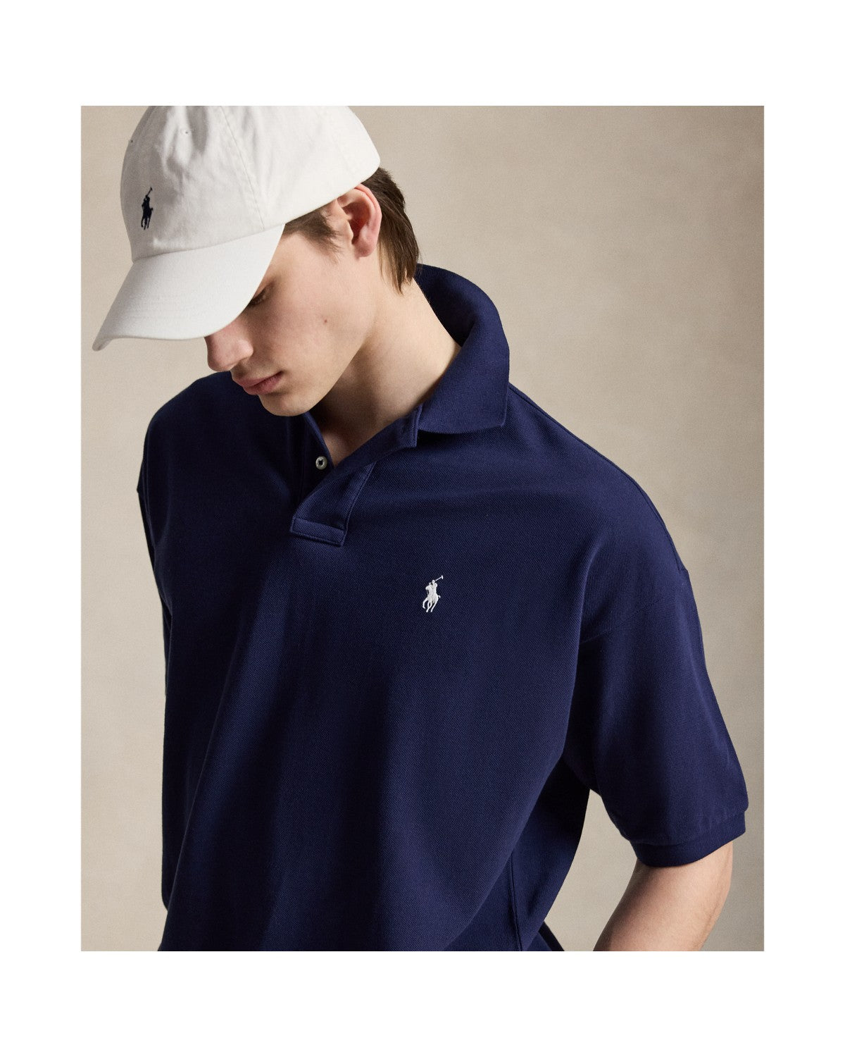 Relaxed Fit Mesh Polo Shirt