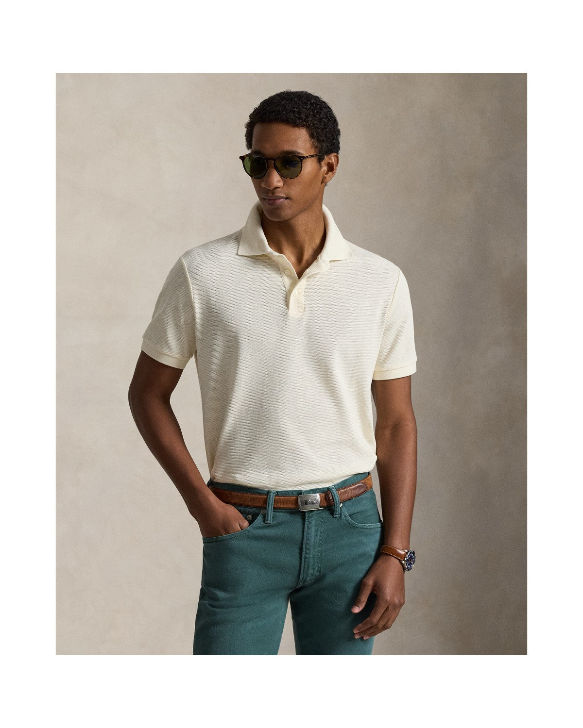 Standard Fit Textured Polo Shirt