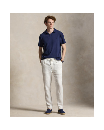 Standard Fit Cotton-Linen Polo Shirt