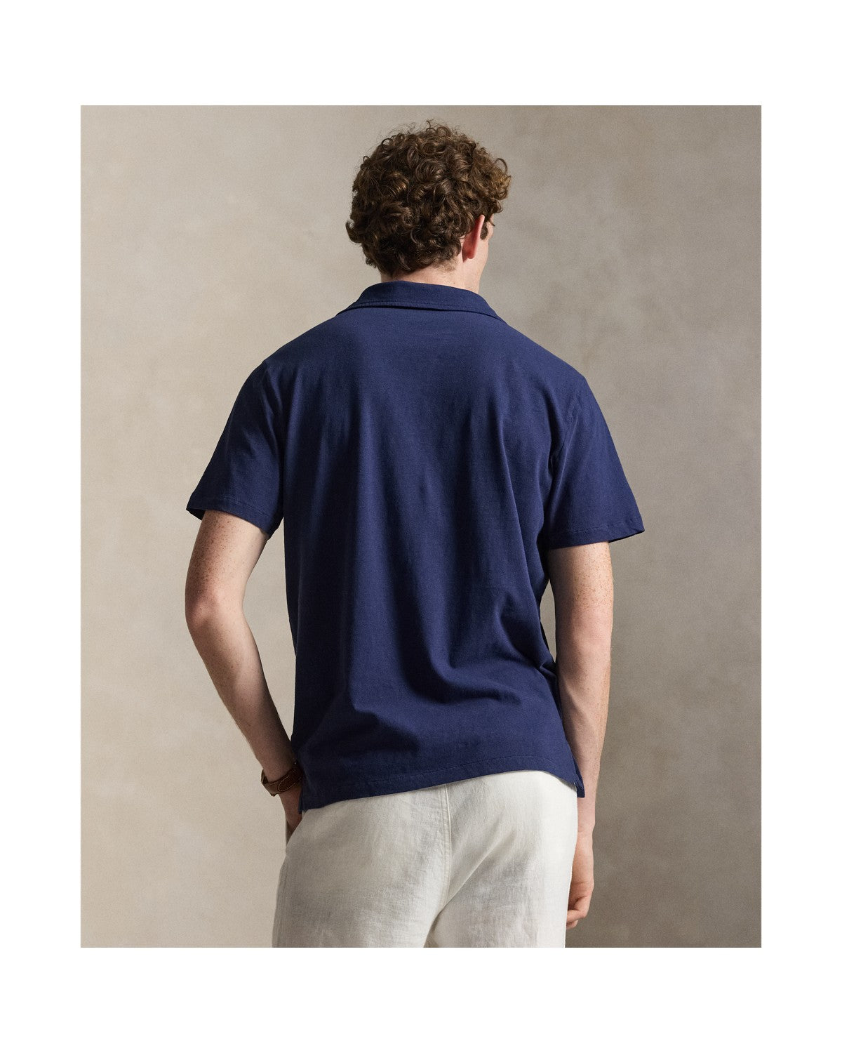 Standard Fit Cotton-Linen Polo Shirt