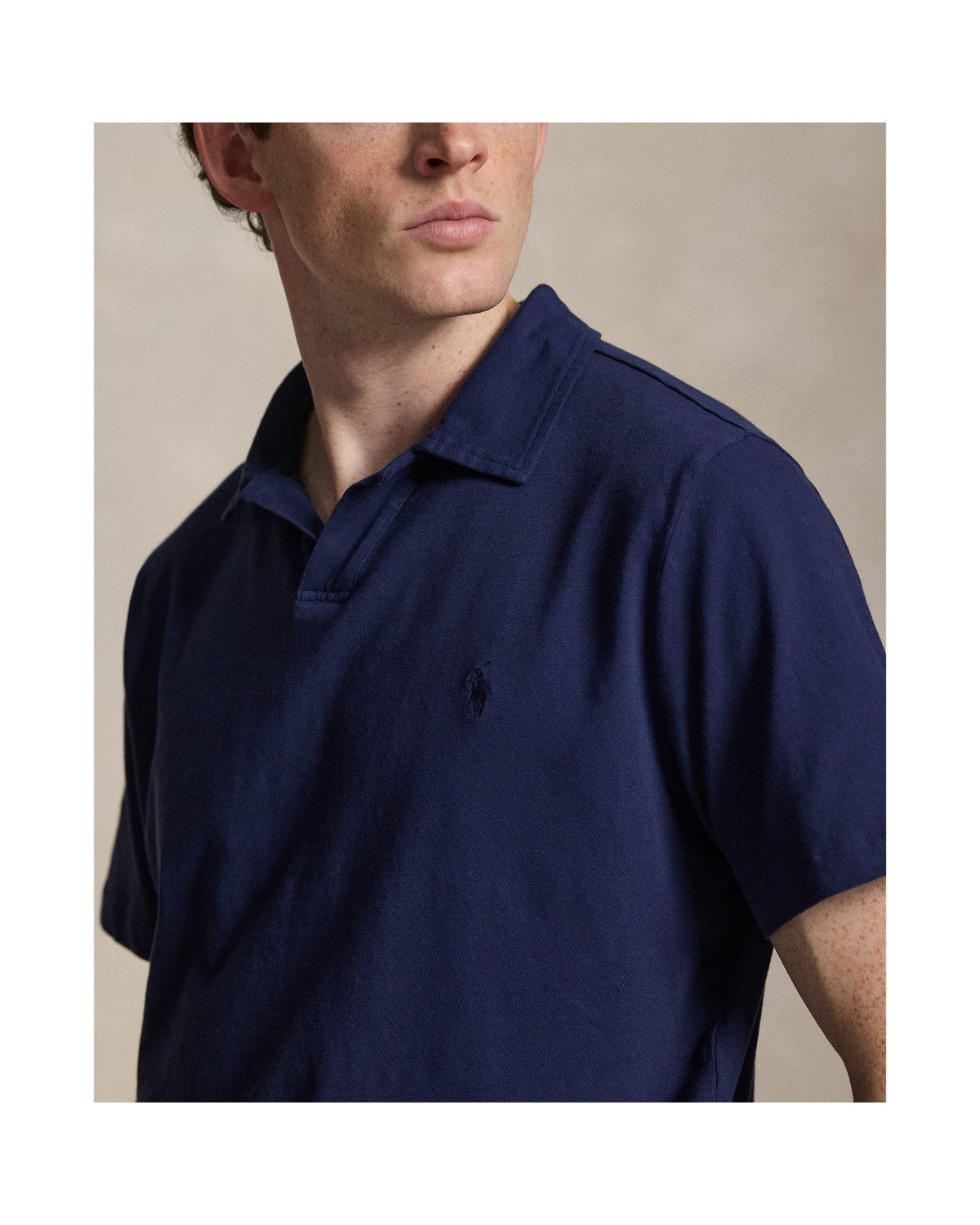 Standard Fit Cotton-Linen Polo Shirt