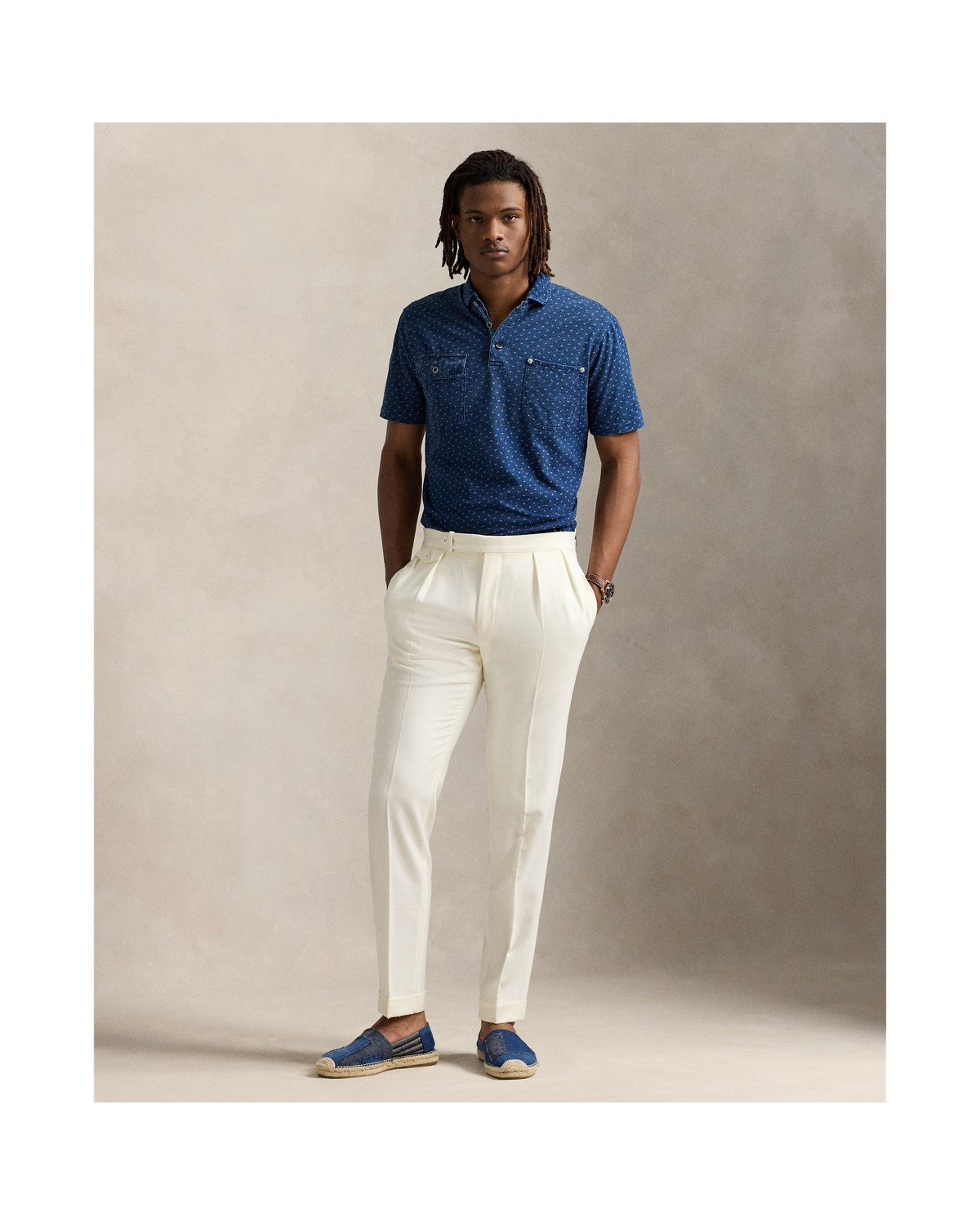 Classic Fit Indigo Jersey Polo Shirt