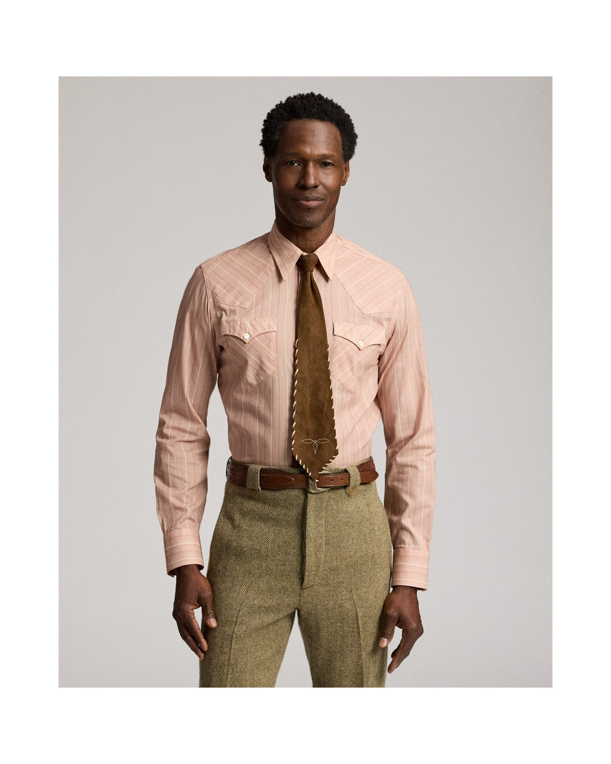 Slim Fit Stripe-Print Western Shirt