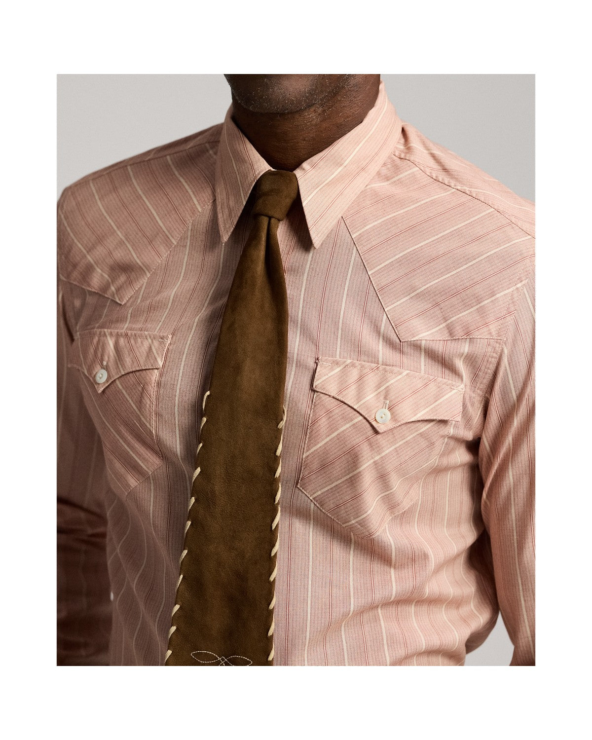 Slim Fit Stripe-Print Western Shirt